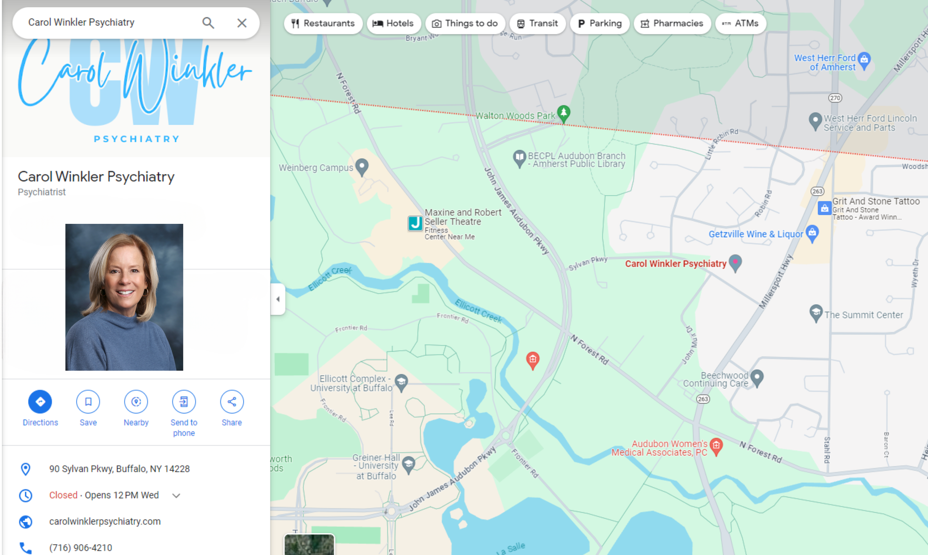 Carol Winkler Psychiatry map